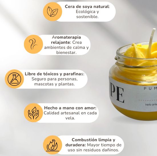 Imagen de Vela Artesanal y Aromática – Pumpkin Pie 100g