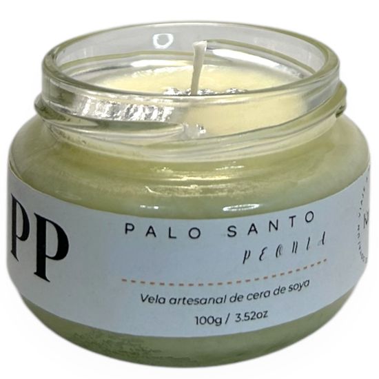 Imagen de Vela Artesanal y Aromática – Palo Santo y Peonía 100g