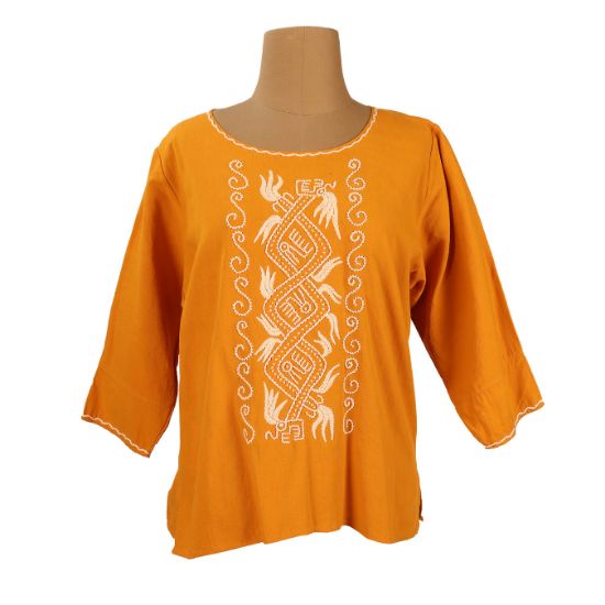 Imagen de Blusa bordado rústico, hecho a mano 