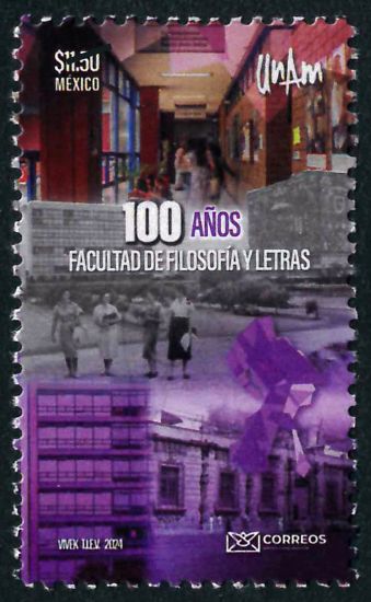 Imagen de Timbre postal: 100 Años Facultad Filosofía y Letras de la UNAM 