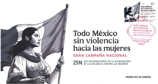 Imagen de Timbre postal: Todo México, sin violencia hacia las mujeres