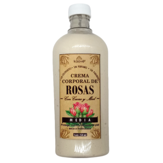 Imagen de Crema Corporal Artesanal de Cacao y Rosas (250 ml)
