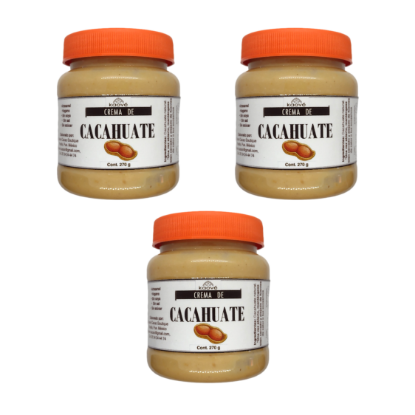 Imagen de Crema Artesanal de Cacahuate Pack 3 piezas (270 g cada pieza)