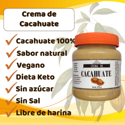 Imagen de Crema Artesanal de Cacahuate Pack 3 piezas (270 g cada pieza)