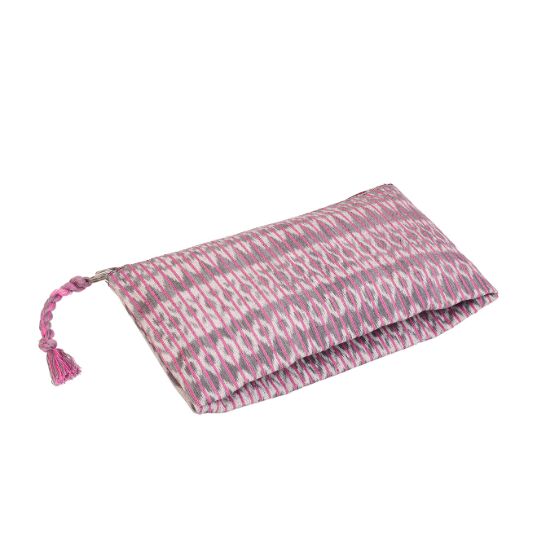 Imagen de Estuche de rebozo gris y rosa