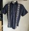 Imagen de Guayabera de Lino Azul Marino Manga Corta
