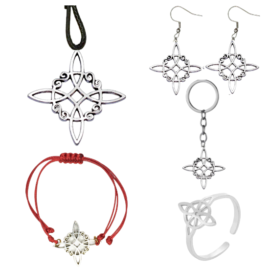Imagen de Juego Nudo de Bruja  Z Curado Uso Rudo (Aretes, Dije+ Anillo+ Llavero+ Pulsera)+ 10 Combnaciones para Escoger X1 - Alta Durabilidad