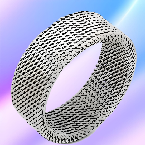 Imagen de 1 anillo Unisex acero inoxidable malla flexible ajustable al dedo -+ 3 colores y 7 tallas para escoger Alta Durabilidad
