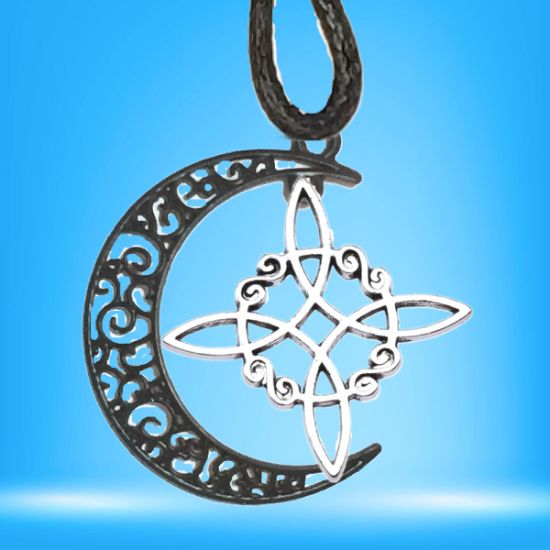 Imagen de Dije Nudo de bruja  Curado en luna Para Escoger 41x31 cmm Collar  45+5cm-Collar AJUSTABLE