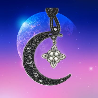 Imagen de Dije Nudo de bruja  Curado en luna Para Escoger 41x31 cmm Collar  45+5cm-Collar AJUSTABLE