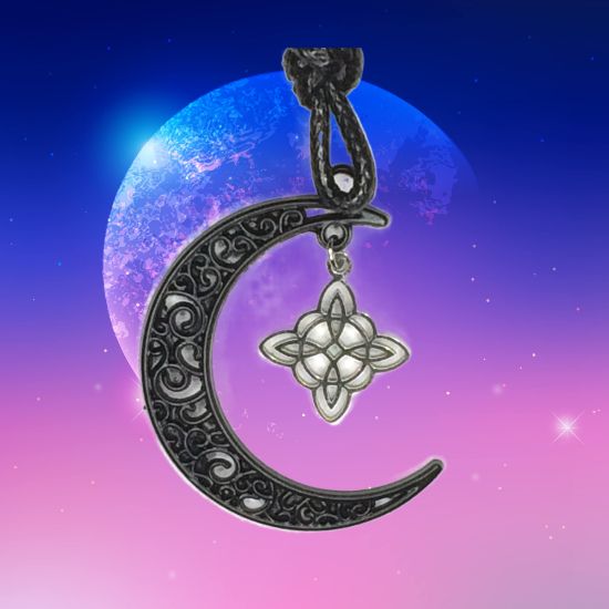 Imagen de Dije Nudo de bruja  Curado en luna Para Escoger 41x31 cmm Collar  45+5cm-Collar AJUSTABLE
