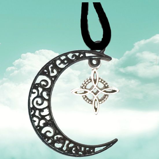 Imagen de Dije Nudo de bruja  Curado en luna Para Escoger 41x31 cmm Collar  45+5cm-Collar AJUSTABLE