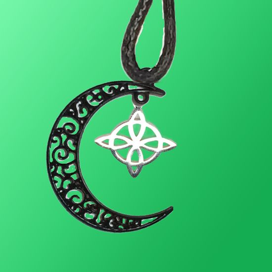 Imagen de Dije Nudo de bruja  Curado en luna Para Escoger 41x31 cmm Collar  45+5cm-Collar AJUSTABLE