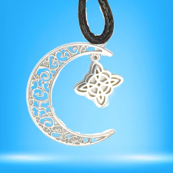 Imagen de Dije Nudo de bruja  Curado en luna Para Escoger 41x31 cmm Collar  45+5cm-Collar AJUSTABLE