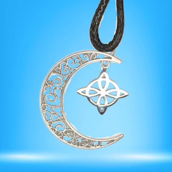 Imagen de Dije Nudo de bruja  Curado en luna Para Escoger 41x31 cmm Collar  45+5cm-Collar AJUSTABLE