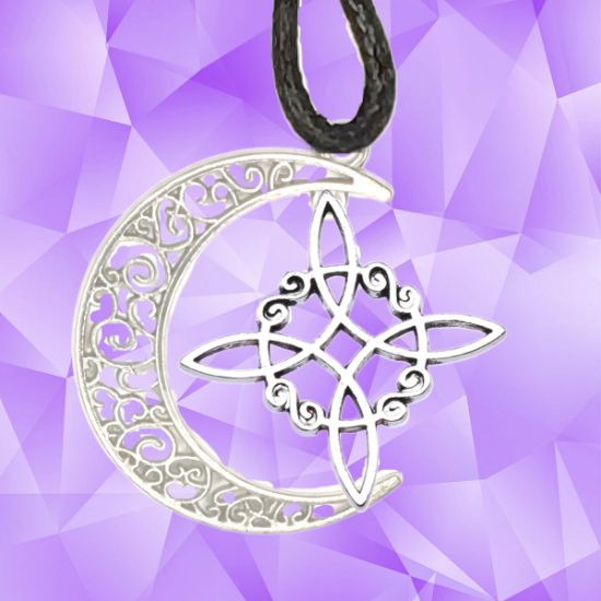 Imagen de Dije Nudo de bruja  Curado en luna Para Escoger 41x31 cmm Collar  45+5cm-Collar AJUSTABLE