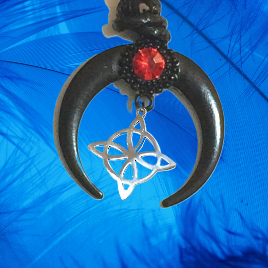 Imagen de Dije Nudo de bruja  Curado en luna Para Escoger 41x31 cmm Collar  45+5cm-Collar AJUSTABLE