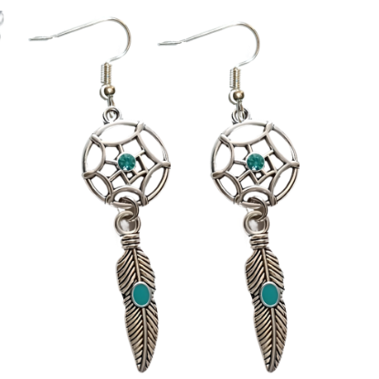 Imagen de + de 10 Modelos y Combinaciones de Colores de 1 Par de Atrapasueños Color Dorado Alta Durabilidad en Aretes Acero Inoxidable para Escoger x1