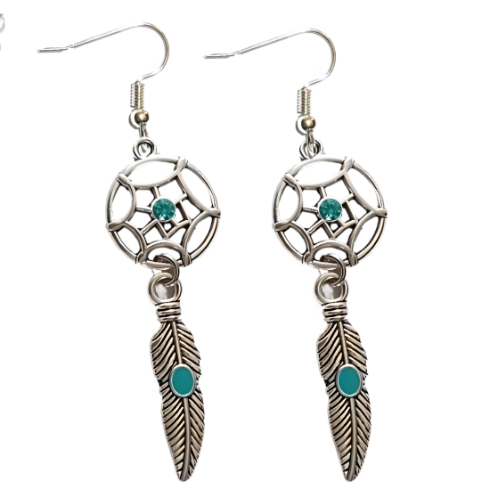Imagen de + de 10 Modelos y Combinaciones de Colores de 1 Par de Atrapasueños Color Dorado Alta Durabilidad en Aretes Acero Inoxidable para Escoger x1