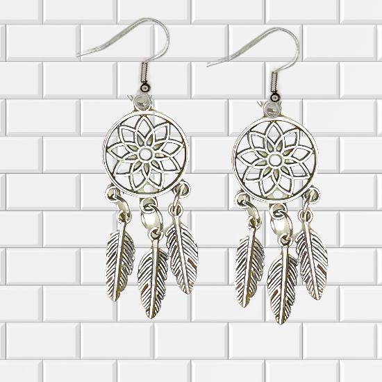 Imagen de + de 10 Modelos y Combinaciones de Colores de 1 Par de Atrapasueños Color Dorado Alta Durabilidad en Aretes Acero Inoxidable para Escoger x1