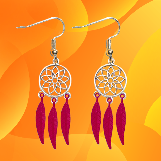 Imagen de + de 10 Modelos y Combinaciones de Colores de 1 Par de Atrapasueños Color Dorado Alta Durabilidad en Aretes Acero Inoxidable para Escoger x1