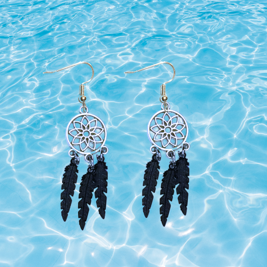 Imagen de + de 10 Modelos y Combinaciones de Colores de 1 Par de Atrapasueños Color Dorado Alta Durabilidad en Aretes Acero Inoxidable para Escoger x1