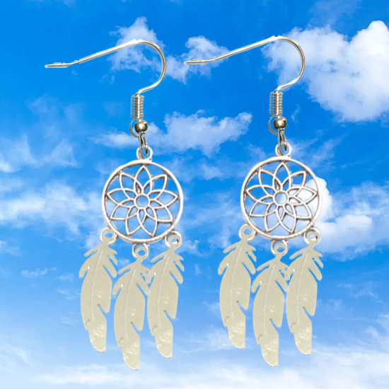 Imagen de + de 10 Modelos y Combinaciones de Colores de 1 Par de Atrapasueños Color Dorado Alta Durabilidad en Aretes Acero Inoxidable para Escoger x1