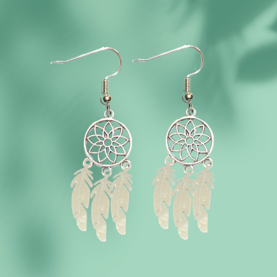 Imagen de + de 10 Modelos y Combinaciones de Colores de 1 Par de Atrapasueños Color Dorado Alta Durabilidad en Aretes Acero Inoxidable para Escoger x1