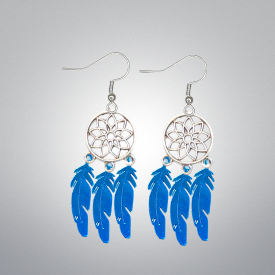 Imagen de + de 10 Modelos y Combinaciones de Colores de 1 Par de Atrapasueños Color Dorado Alta Durabilidad en Aretes Acero Inoxidable para Escoger x1