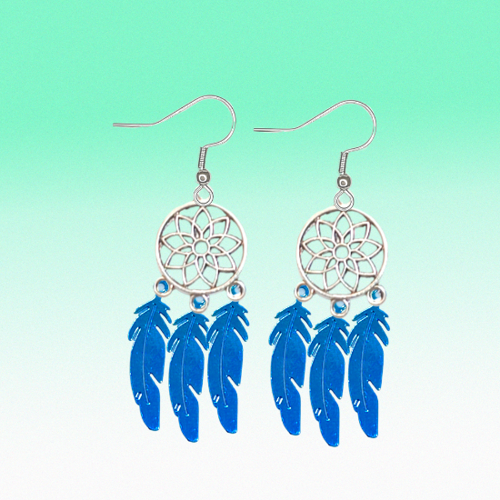 Imagen de + de 10 Modelos y Combinaciones de Colores de 1 Par de Atrapasueños Color Dorado Alta Durabilidad en Aretes Acero Inoxidable para Escoger x1