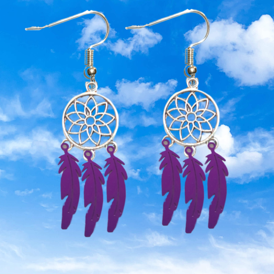 Imagen de + de 10 Modelos y Combinaciones de Colores de 1 Par de Atrapasueños Color Dorado Alta Durabilidad en Aretes Acero Inoxidable para Escoger x1