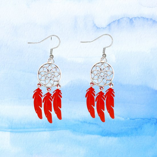 Imagen de + de 10 Modelos y Combinaciones de Colores de 1 Par de Atrapasueños Color Dorado Alta Durabilidad en Aretes Acero Inoxidable para Escoger x1