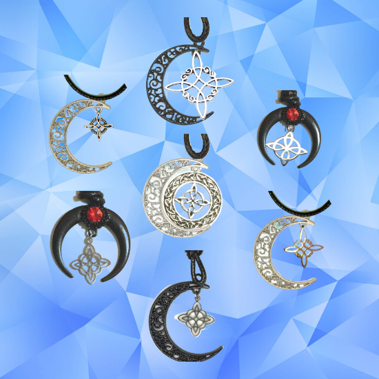 Imagen de Dije Nudo de bruja  Curado en luna Para Escoger 41x31 cmm Collar  45+5cm-Collar AJUSTABLE