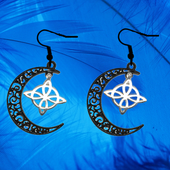 Imagen de 1 Par aretes Nudo de bruja  Curado en luna Para Escoger 41x31 cm Alta Durabilidad