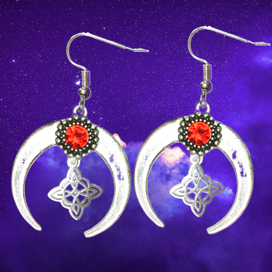 Imagen de 1 Par aretes Nudo de bruja  Curado en luna Para Escoger 41x31 cm Alta Durabilidad
