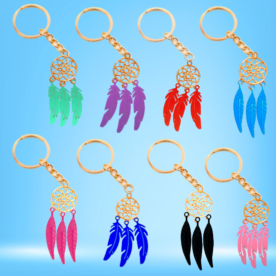 Imagen de 1 Par de Atrapasueños Color Dorado Alta Durabilidad en Llavero Color Dorado para Escoger CUPF&=X1