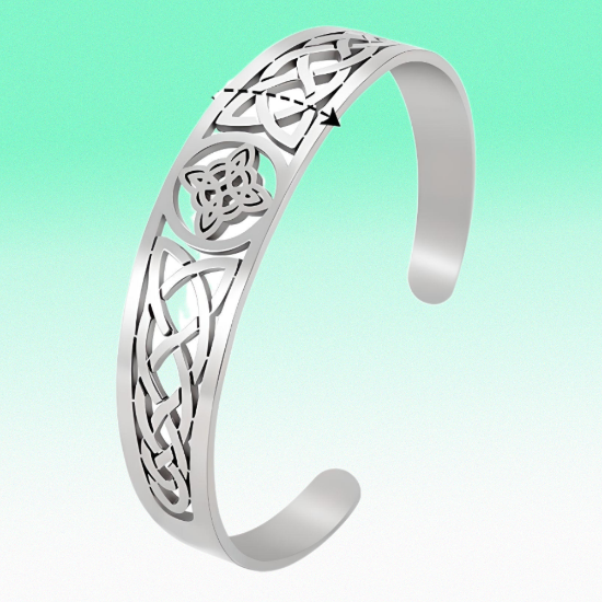 Imagen de + 9 Modelos  para Seleccionar de  Brazalete Nudo de Bruja CURADO Ajustable de ACERO INOXIDABLE Espesor de 2 mm Alta Durabilidad para Uso Rudo  X1BRA