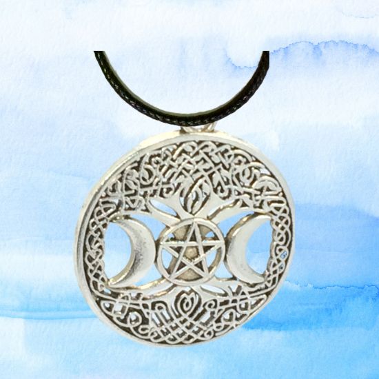 Imagen de  3 Poderosos Simbolos Protectores en Un Dije Curado ( Arbol de la Vida + Pentagrama + Triple Luna) Hecate / Hekate Varios Modelos para Escoger -X1-Lopi