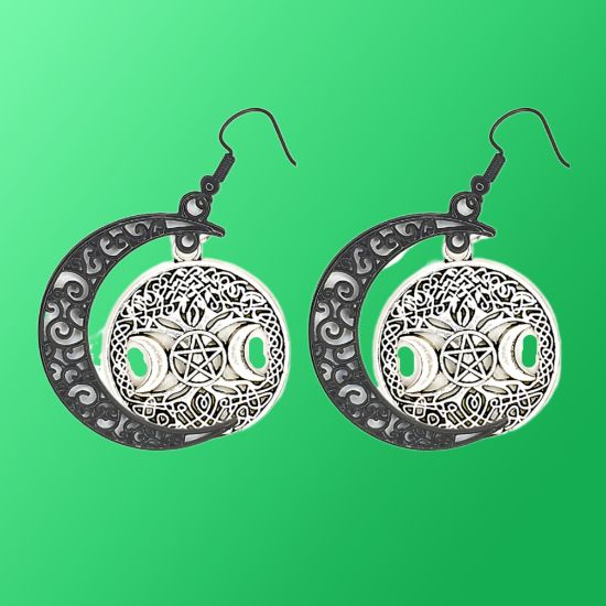 Imagen de  3 Poderosos Simbolos Protectores en Un Dije Curado ( Arbol de la Vida + Pentagrama + Triple Luna) Hecate / Hekate Varios Modelos para Escoger -X1-Lopi