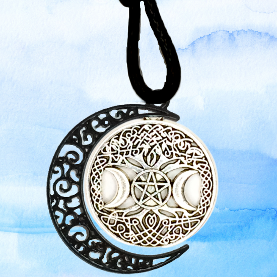 Imagen de  3 Poderosos Simbolos Protectores en Un Dije Curado ( Arbol de la Vida + Pentagrama + Triple Luna) Hecate / Hekate Varios Modelos para Escoger -X1-Lopi