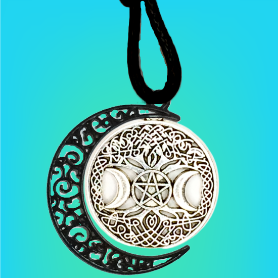 Imagen de  3 Poderosos Simbolos Protectores en Un Dije Curado ( Arbol de la Vida + Pentagrama + Triple Luna) Hecate / Hekate Varios Modelos para Escoger -X1-Lopi