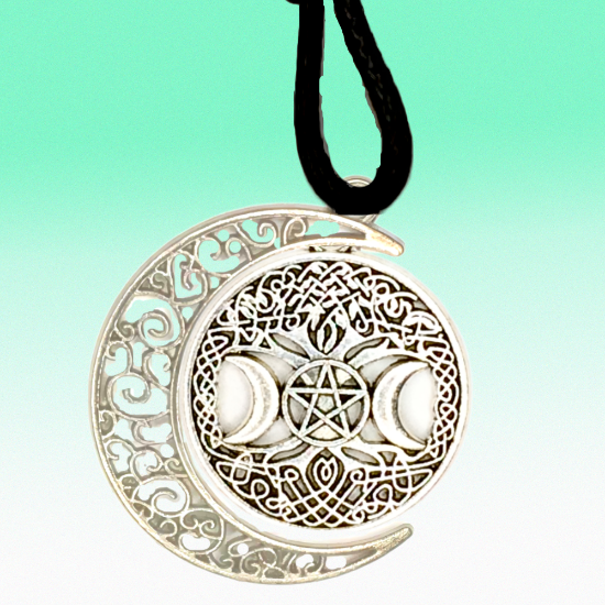 Imagen de  3 Poderosos Simbolos Protectores en Un Dije Curado ( Arbol de la Vida + Pentagrama + Triple Luna) Hecate / Hekate Varios Modelos para Escoger -X1-Lopi