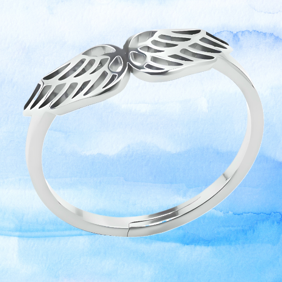 Imagen de +4 Modelos y 3 Colores de Anillo Alas de Angel Acero Inoxidable Ajustable Alta Durabilidad X1ani-Lopi