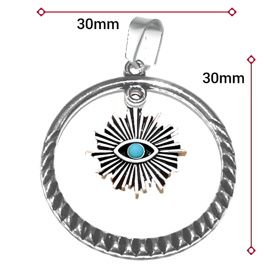 Imagen de 1 Dije Ojo de Dios + Santisima Trinidad 20x20mm Curado o Intensionado Acero Inoxidable Alta Durabilidad en Pulsera o Llavero o Collar+4 Modelos para Escoger -x1-Lopi-12V