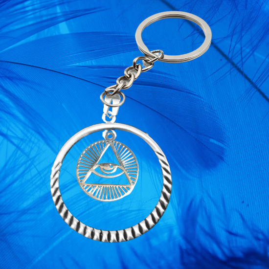 Imagen de 1 Dije Ojo de Dios + Santisima Trinidad 20x20mm Curado o Intensionado Acero Inoxidable Alta Durabilidad en Pulsera o Llavero o Collar+4 Modelos para Escoger -x1-Lopi-12V