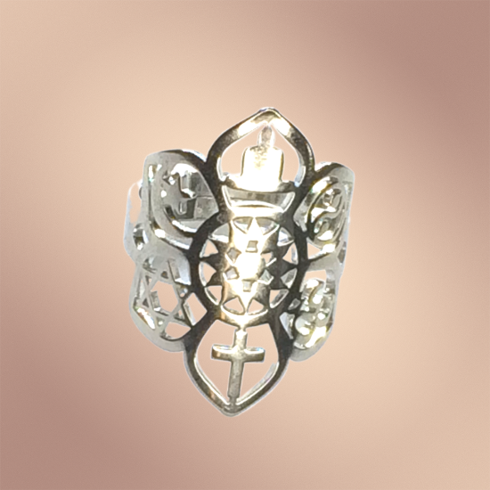 Imagen de +3 Modelos y Colores  Anillo de Acero Inoxidable con  6 Poderosísimos Símbolos  de Protección -AJUSTABLE x1ani-Lopi-12V
