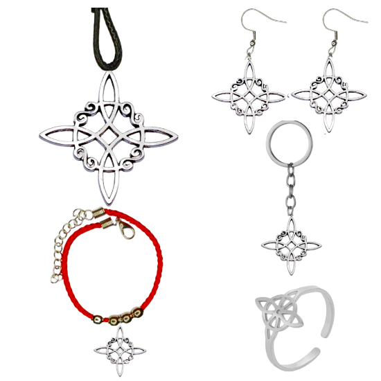 Imagen de Juego Nudo de Bruja  Z Curado Uso Rudo (Aretes, Dije+ Anillo+ Llavero+ Pulsera)+ 10 Combnaciones para Escoger X1 - Alta Durabilidad-Lopi