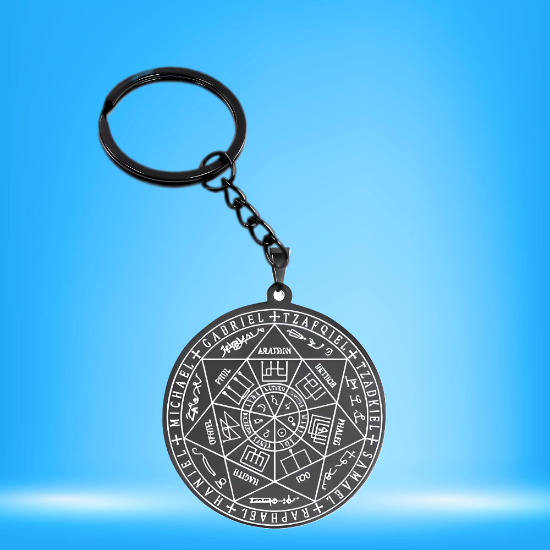 Imagen de 1 Llavero con 1 Dije Curado Intensionado de 1 Arcangel (Miguel o Gabriel o  Rafael, Etc.) 30x30mm en Alas de Angel 80x60 mm   Poderosisimo Talisman Protector En Collar + 9 ARCANGELES para Escoger X1-5