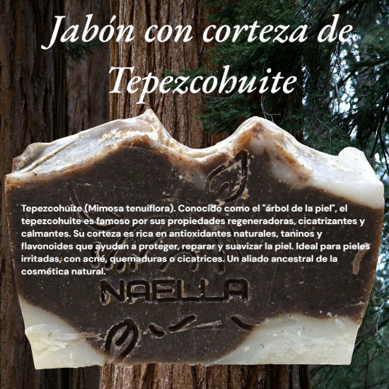 Imagen de Jabón artesanal de Tepezcohuite , Carbón activado y Aceite de coco (3 pzas de 100g c/una)