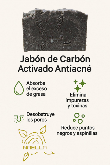 Imagen de Jabón artesanal de Tepezcohuite , Carbón activado y Aceite de coco (3 pzas de 100g c/una)